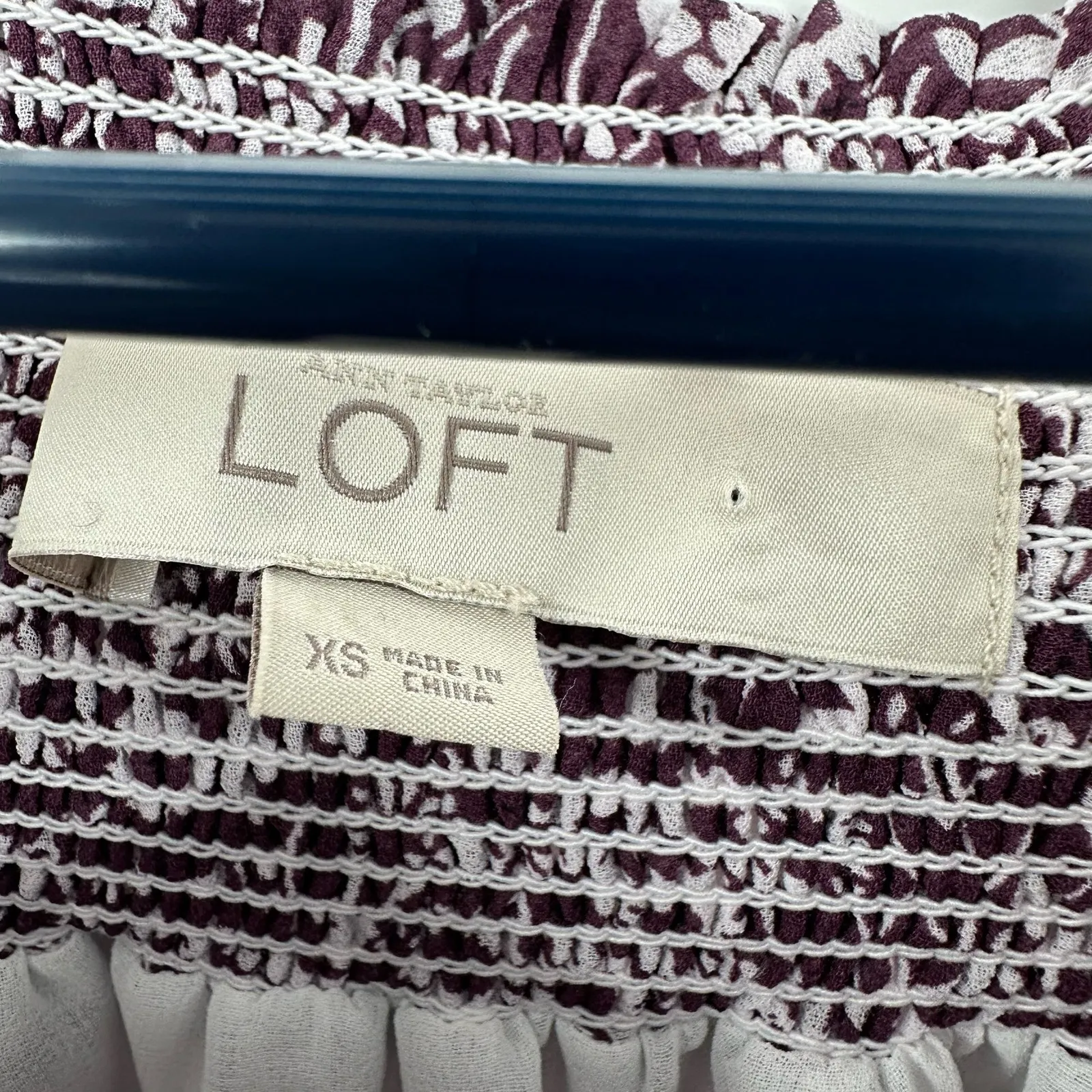 Loft Size XS Shirt‎ pink Floral Off The Shoulder Cottagecore Babydoll 3/4 Sleeve - Image 4