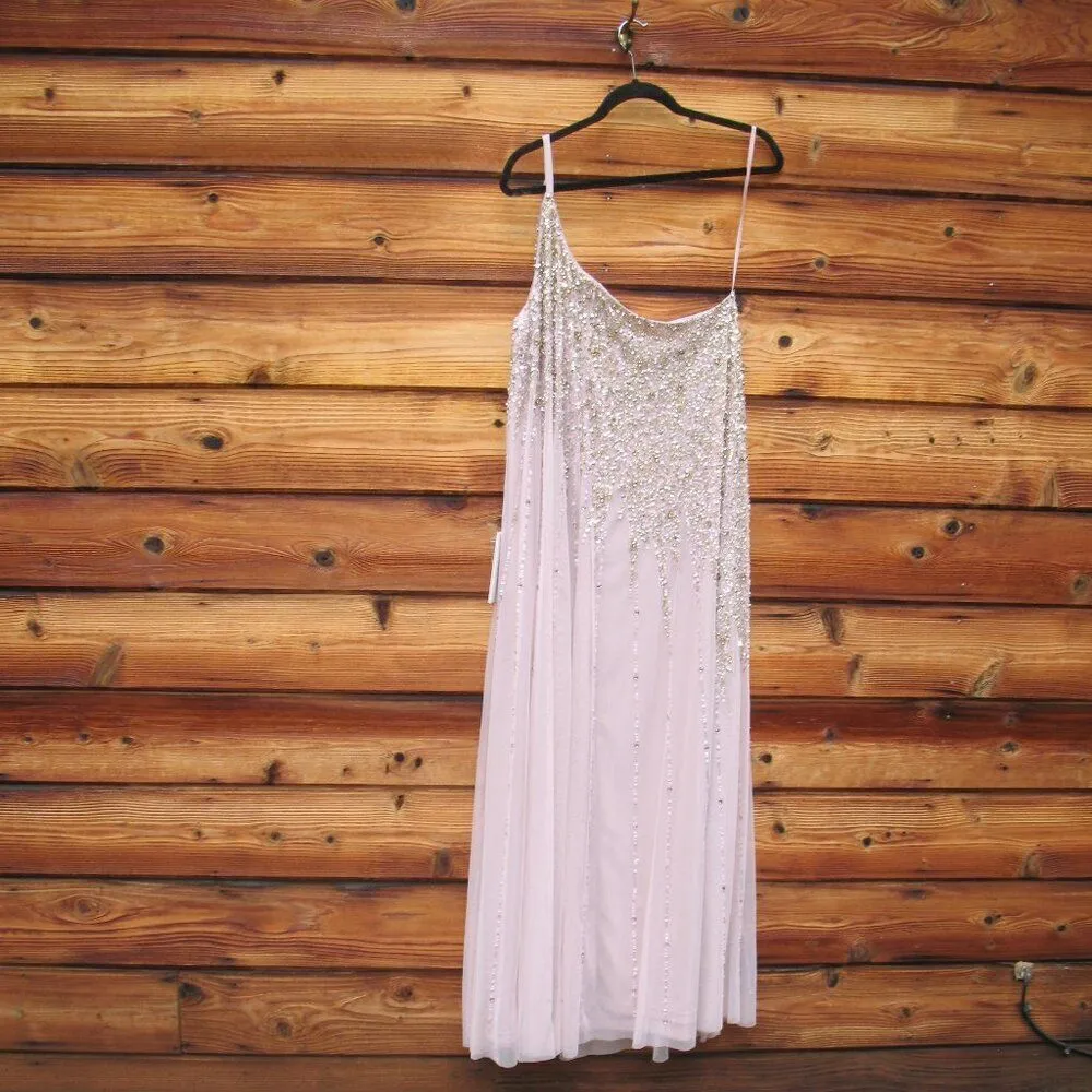 Mac Duggal 9224 Womens Pink One Shoulder Embellished Trapeze  Gown 16 18 20 - Image 11