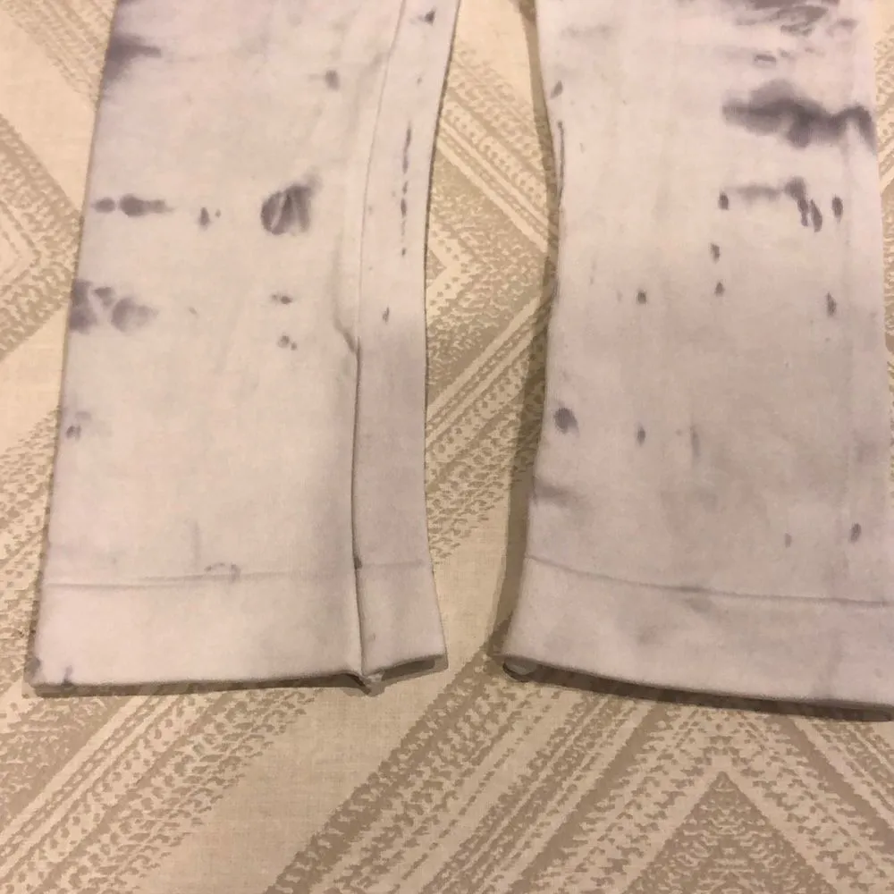 Nux Slate/White Tie Dye wash Compression Leggings Gray Size M - Image 4
