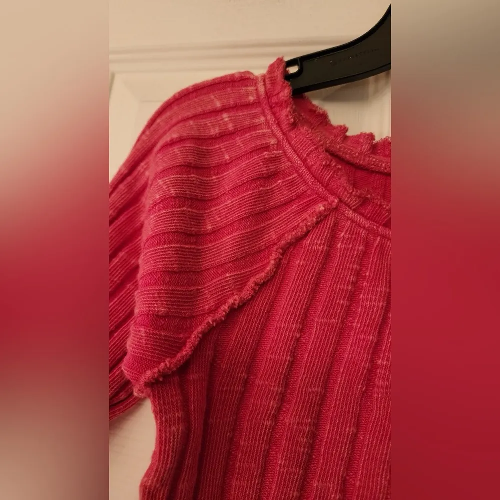 Free People We the Free Strange Love Hot Pink Women’s Sweater Size Small - Image 7