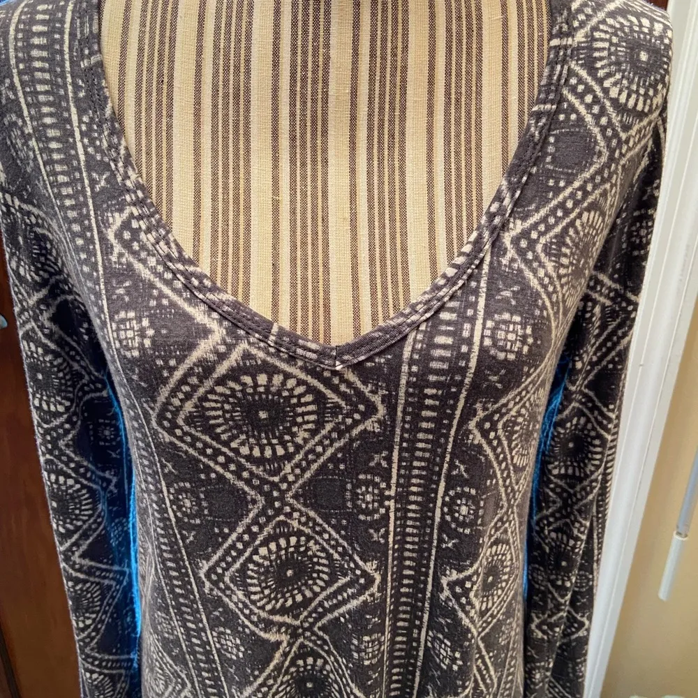 Michael Lauren  blue & white long sleeve slip on dress - Image 2