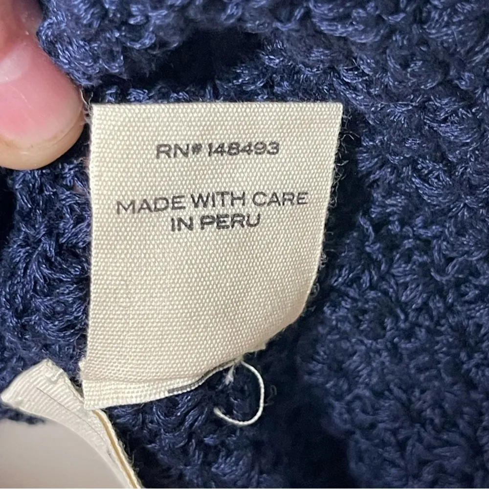 NWT DOEN Solandis Navy Beaded Crochet Long Sleeve Knit Mini Bodycon Dress sz M Size M - Image 13