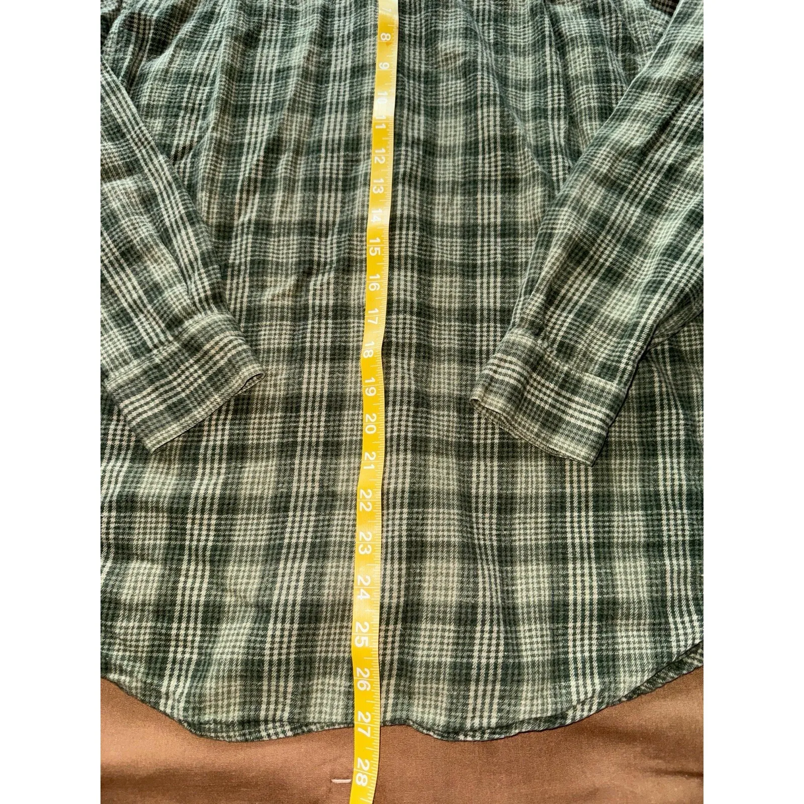 Woolrich Womens Plaid Flannel Long Sleeve Button Up Shirt Green Sz Small - Image 6