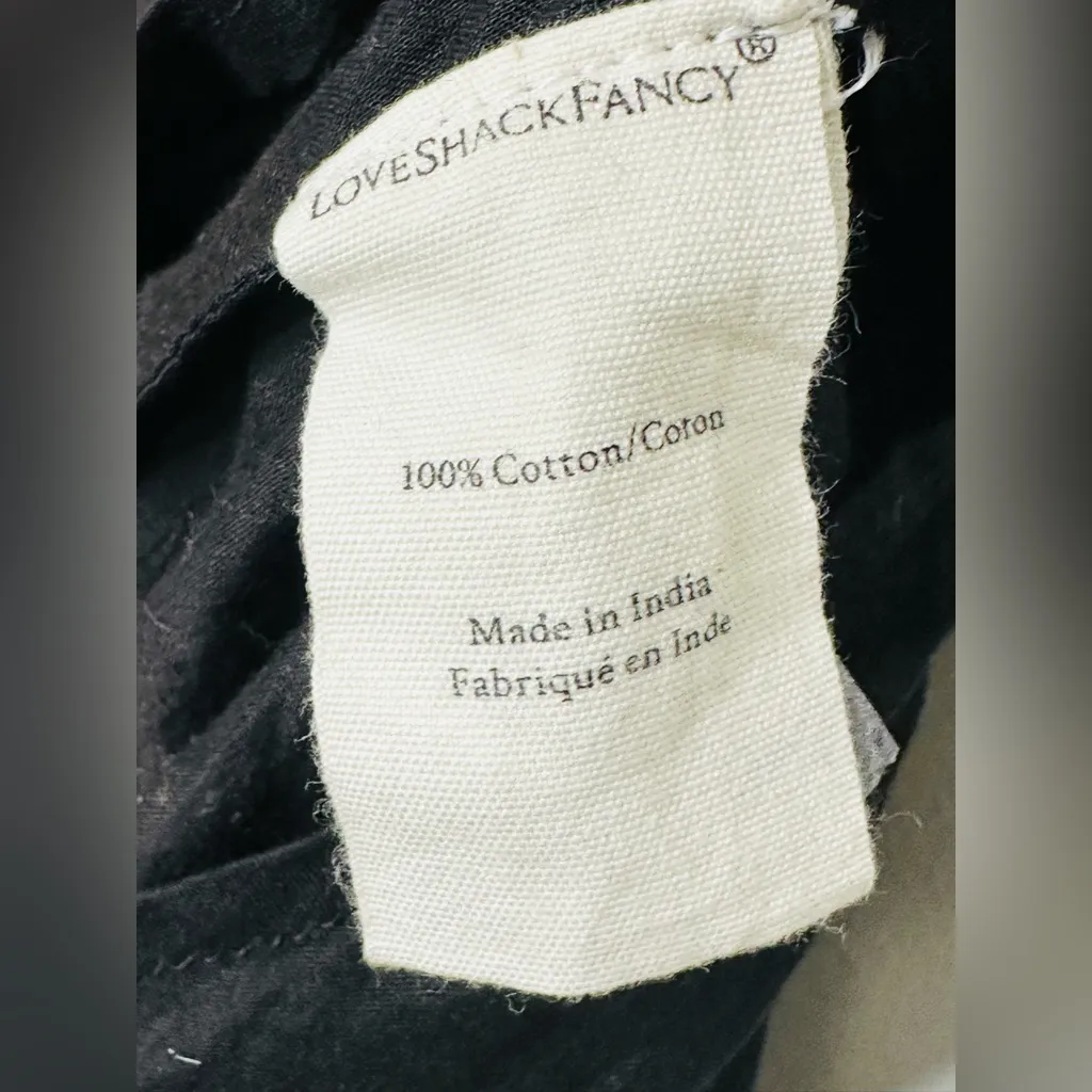 LoveShackFancy Natasha Black Swiss Dot Eyelet Cotton Mini Dress Size XL - Image 10