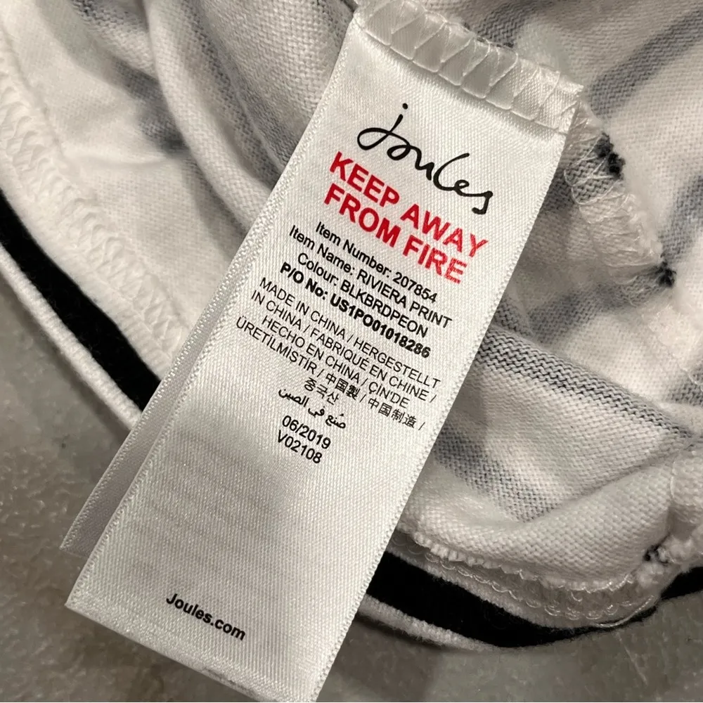 Joules Striped Floral 3/4 Sleeve Riviera Dress Size 8 - Image 11