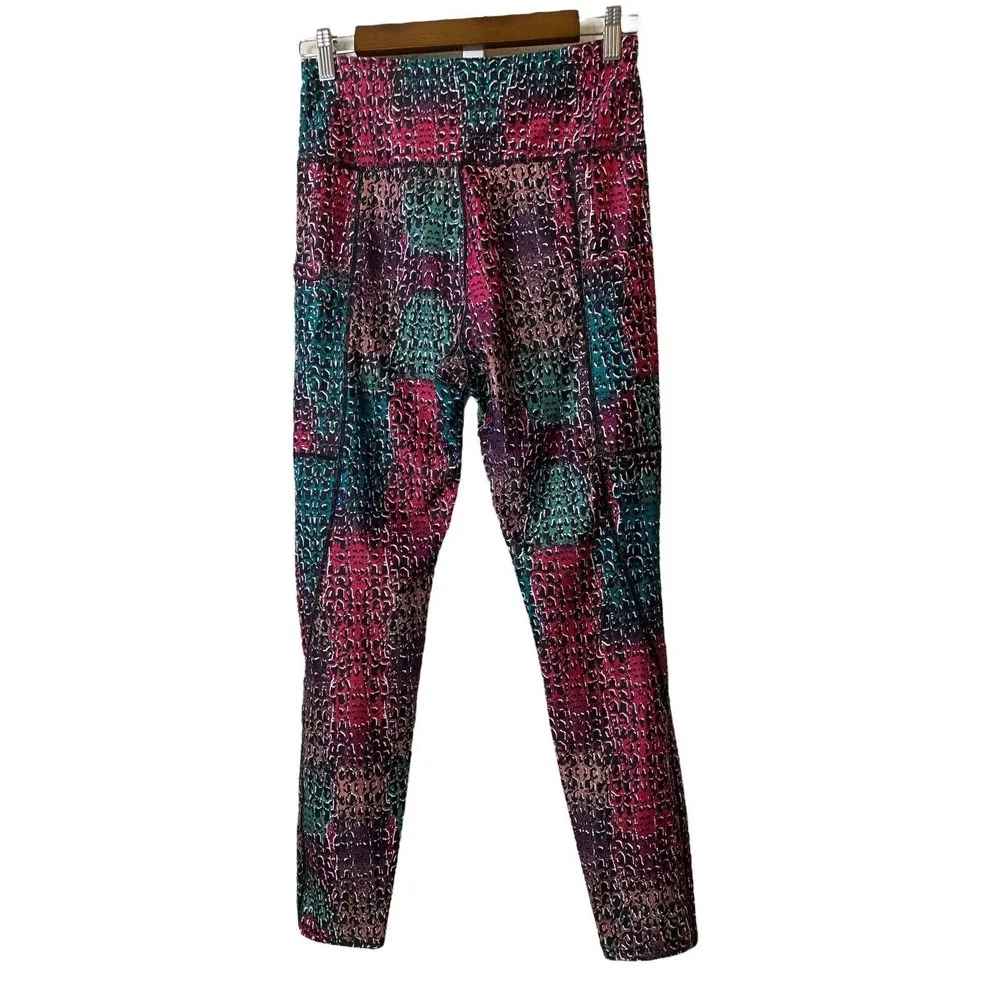 Nine West Active Multi color Snake Print Pocket - Crop Leggings‎ Women’s Sz M - Image 6
