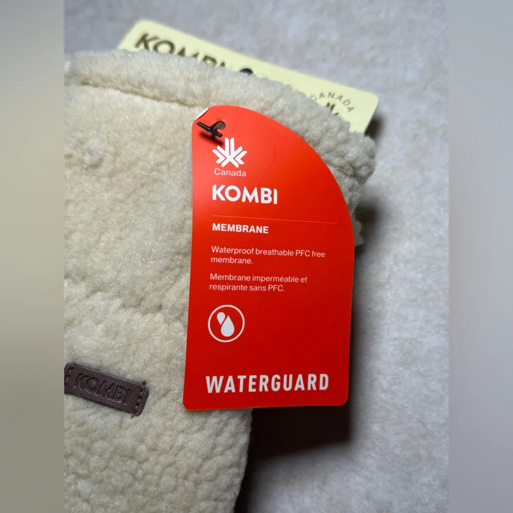 KOMBI Camila Waterguard Sherpa Women Size Small Mittens Moonstone NWT Tan - Image 3