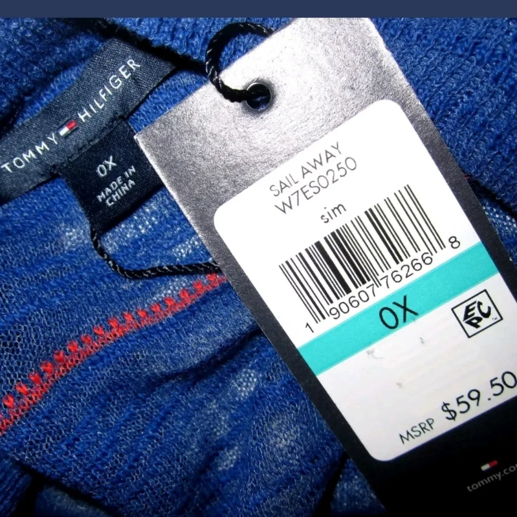 Tommy Hilfiger Top Plus 0X XL Sweater‎ Short Sleeve Red White Blue Shirt NEW - Image 3