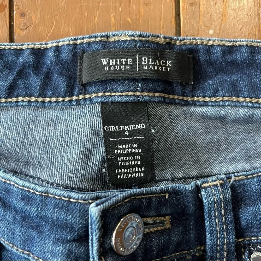 White House Black Market Girlfriend Distressed Capri Jeans - Image 4