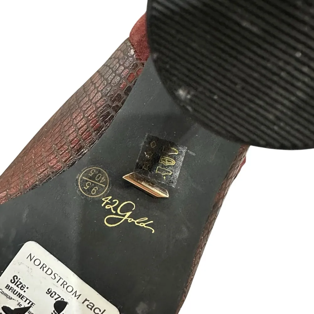 42 Gold NEW Kolby suede snake skin boots Brown Size 9.5 - Image 8