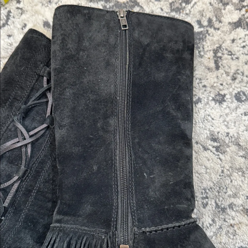 UGG Black Suede ‘Desoto’ Tall Winter Boots - Image 10
