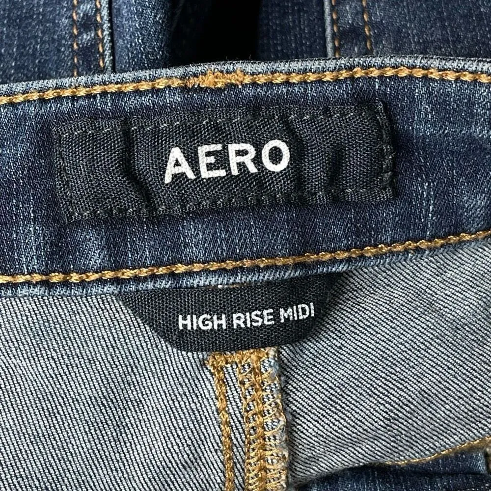 Aeropostale Aero Hise Rise Midi Cuffed Denim Shorts - 4 - Image 5