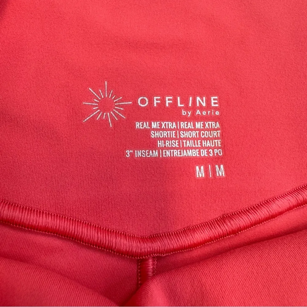 Aerie Offline by  Women's Real Me Xtra Shortie Workout Shorts M Med Medium Coral - Image 8