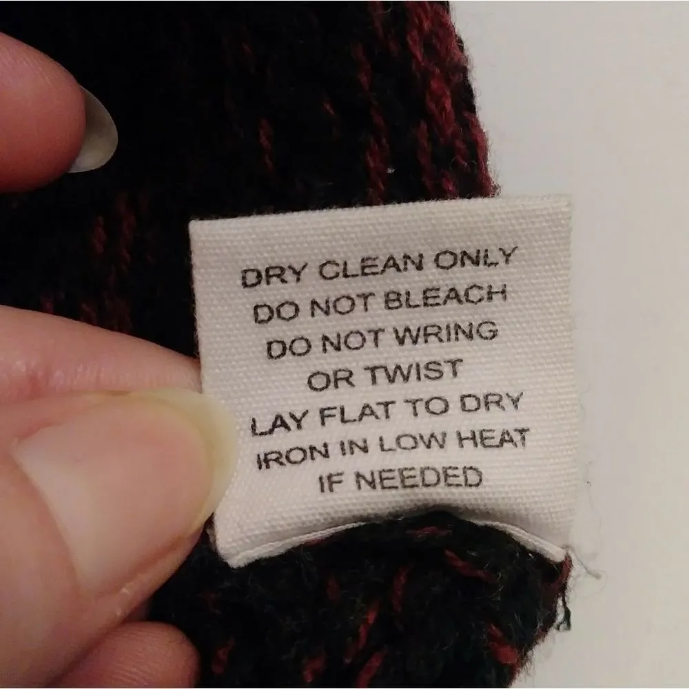 Duffy Black & Red 100% Wool Turtleneck Sweater Red Size M - Image 6