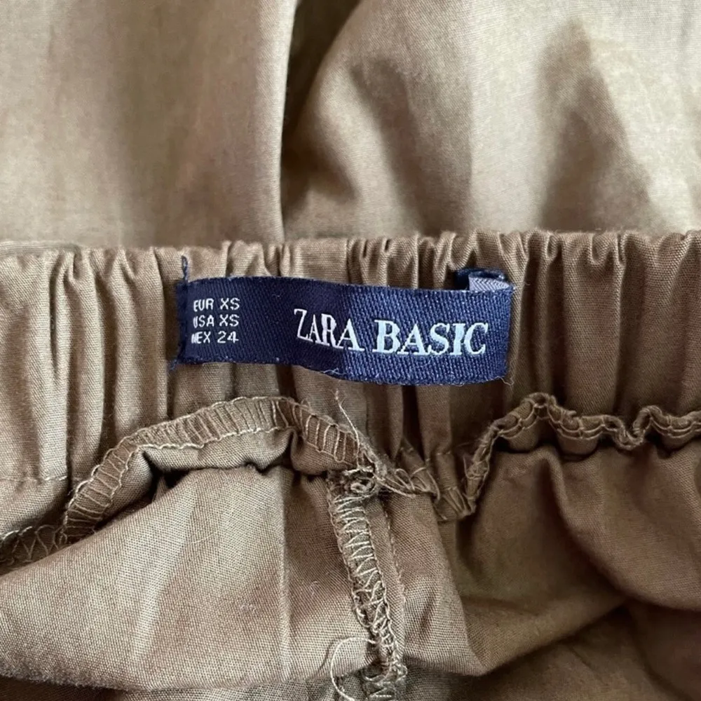 Basic Olive Green High Rise Belted Paperbag Fabric Shorts - Image 12