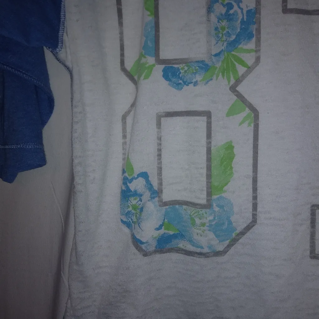 AEROPOSTALE 87 Y2K Blue Aloha Baseball Top XS - Image 5
