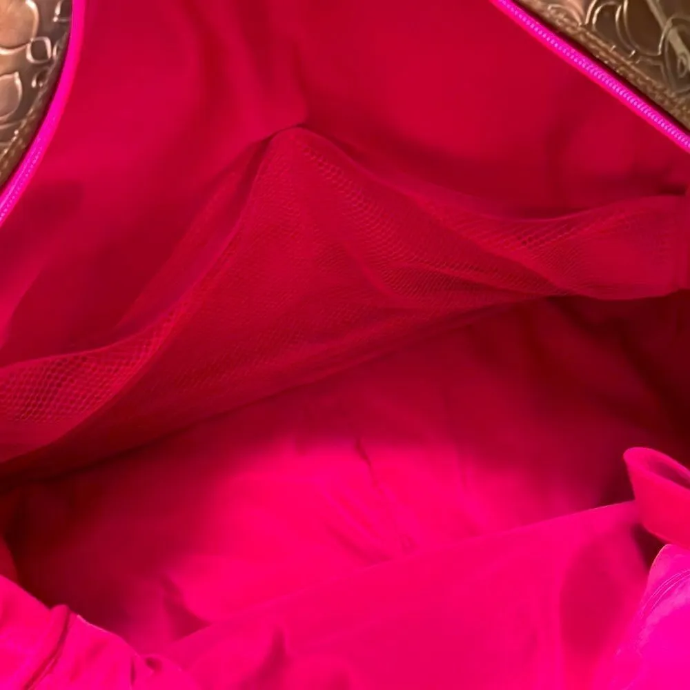 Bath and Body Works Embossed Bronzy Brown with Hot Pink Accent Weekender - Image 8