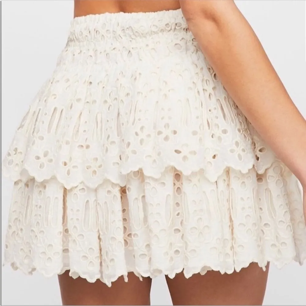 Free People Eyelet Ruffle Mini Skirt - Image 4