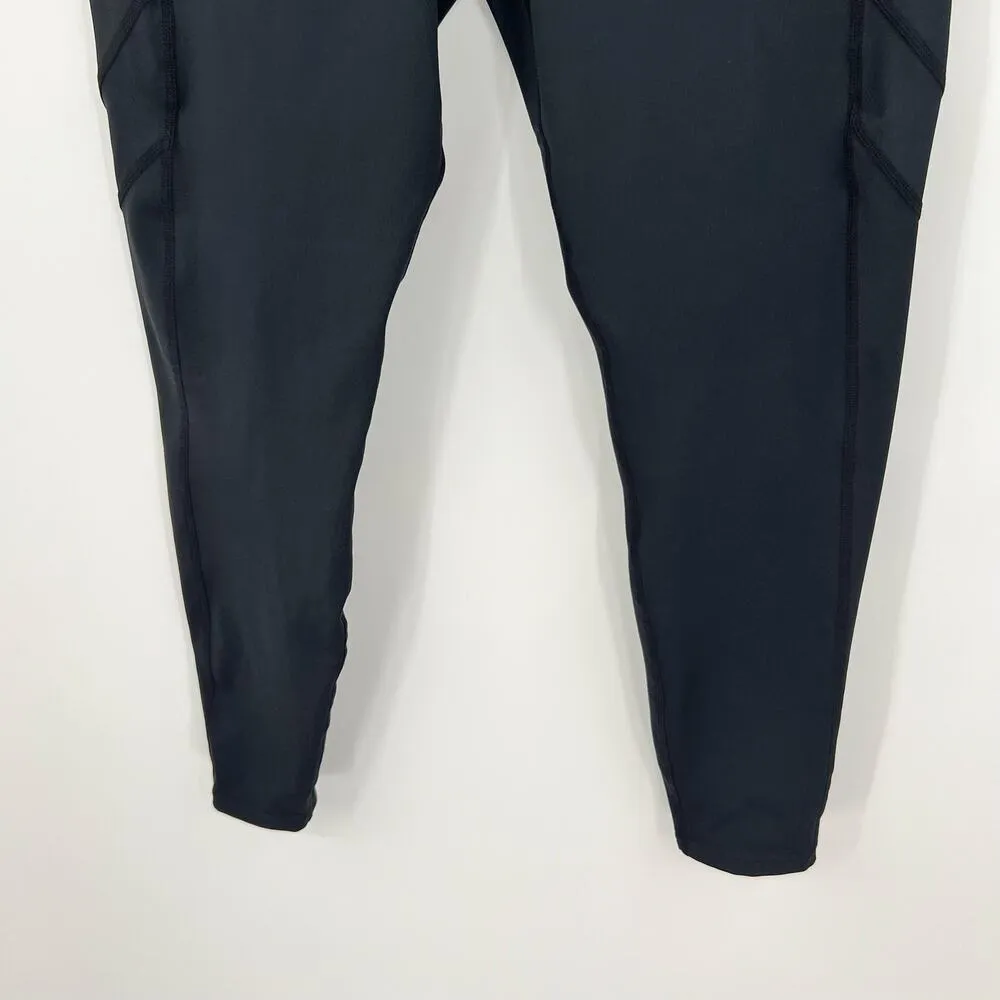 Blackmilk  pull on solid plain black leggings with logo pockets size Large - Image 3