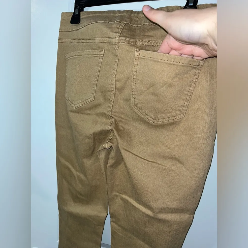 Westbound Distressed Holes Khaki Gold Colored High Rise Fitted Jeans Sz 8R - Image 11