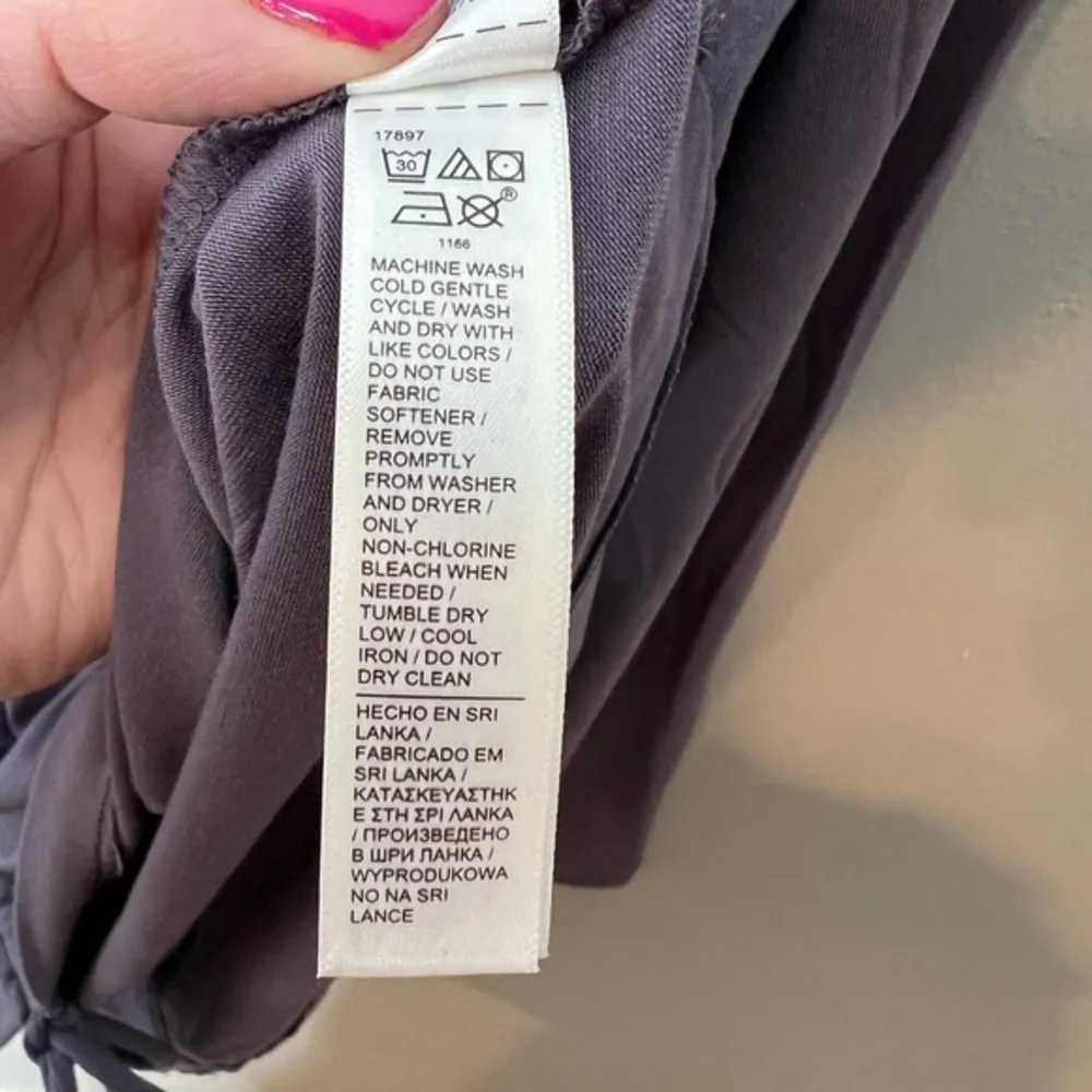 Athleta Crossover Ruched Top Dusk Purple Drawstring Tie Cinch Size Medium - Image 8