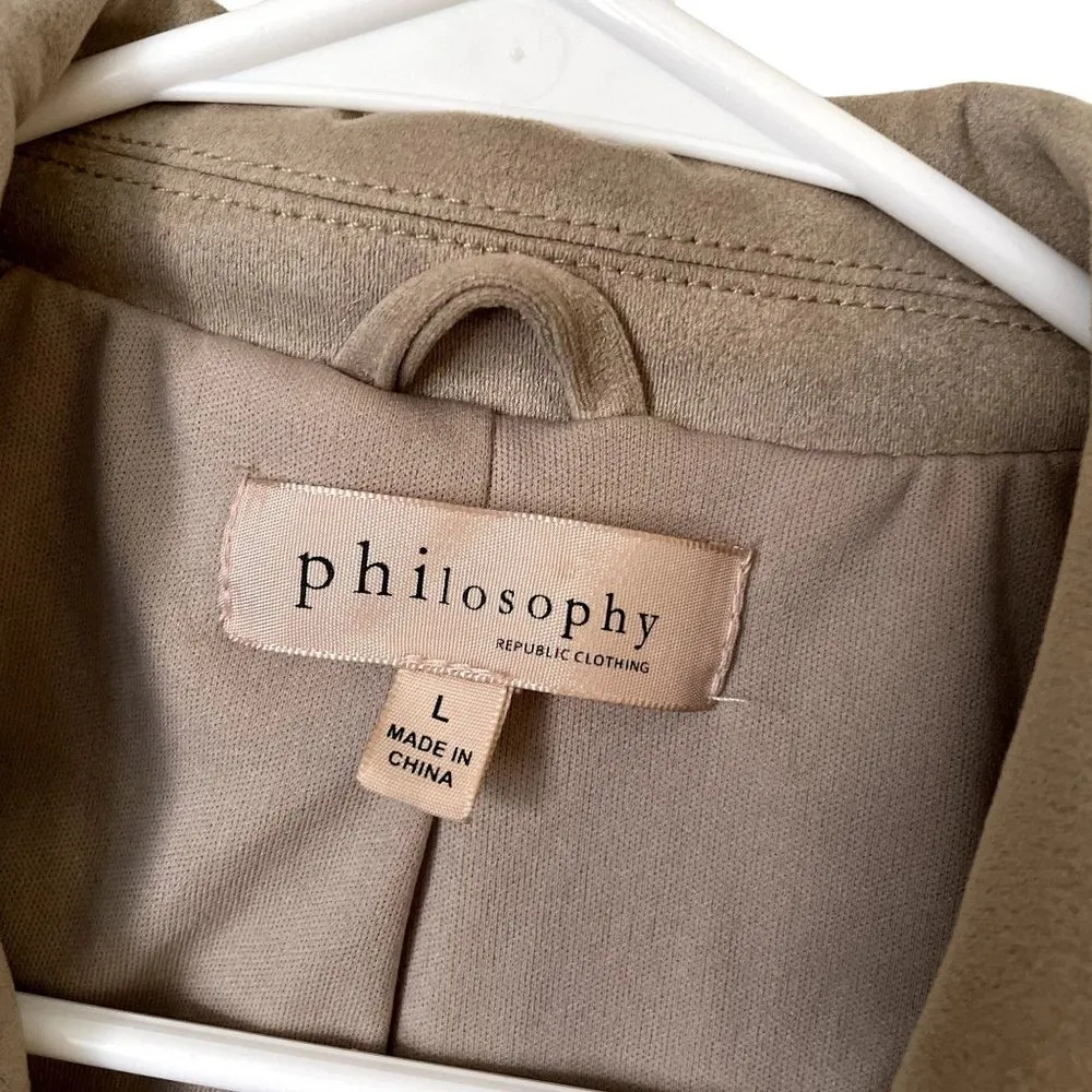 Philosophy Republic Clothing faux leather vest classic stylish comfortable sandy Brown Size L - Image 3