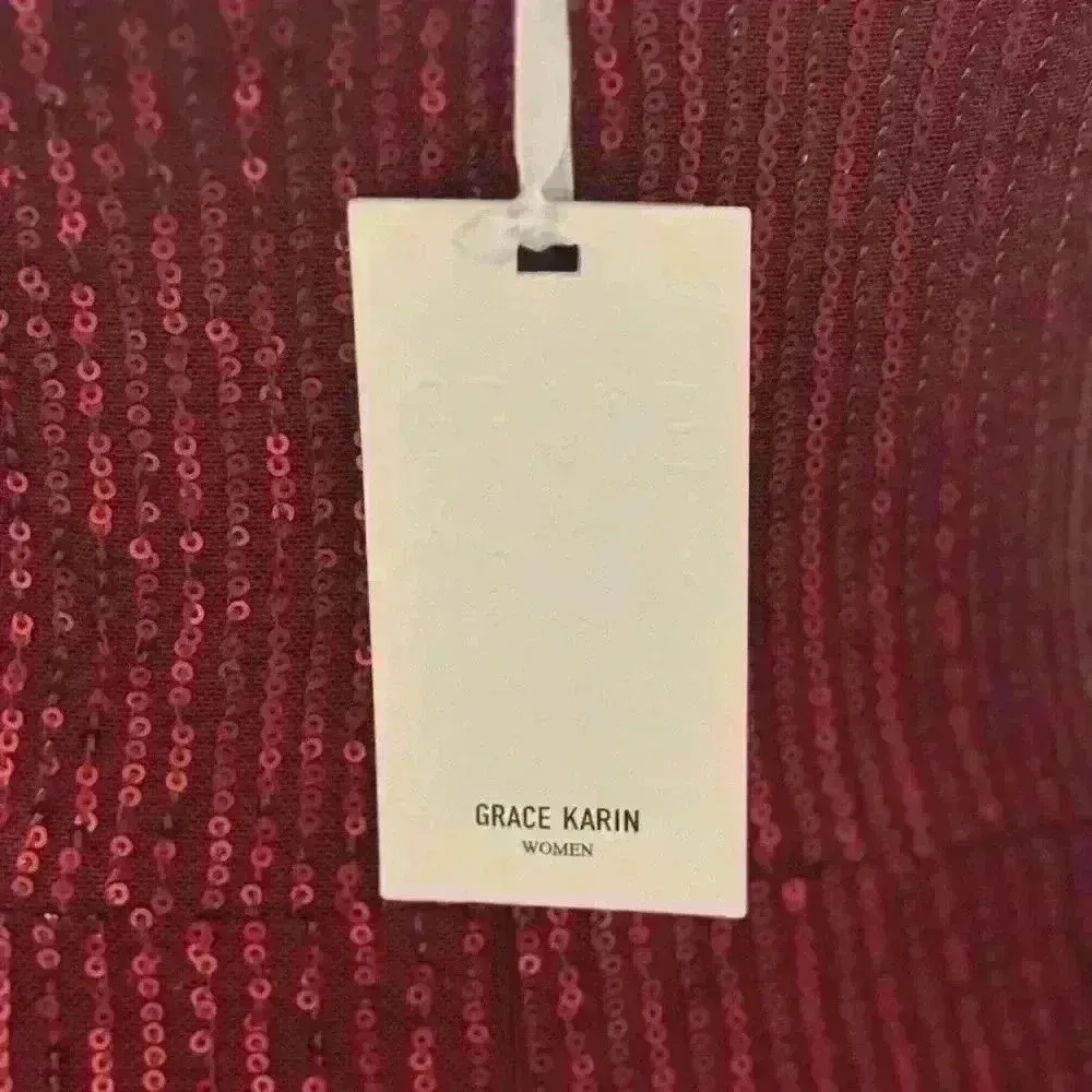 Grace Karin Rudy Red Sequin Mini Dress New With Tags - Image 7