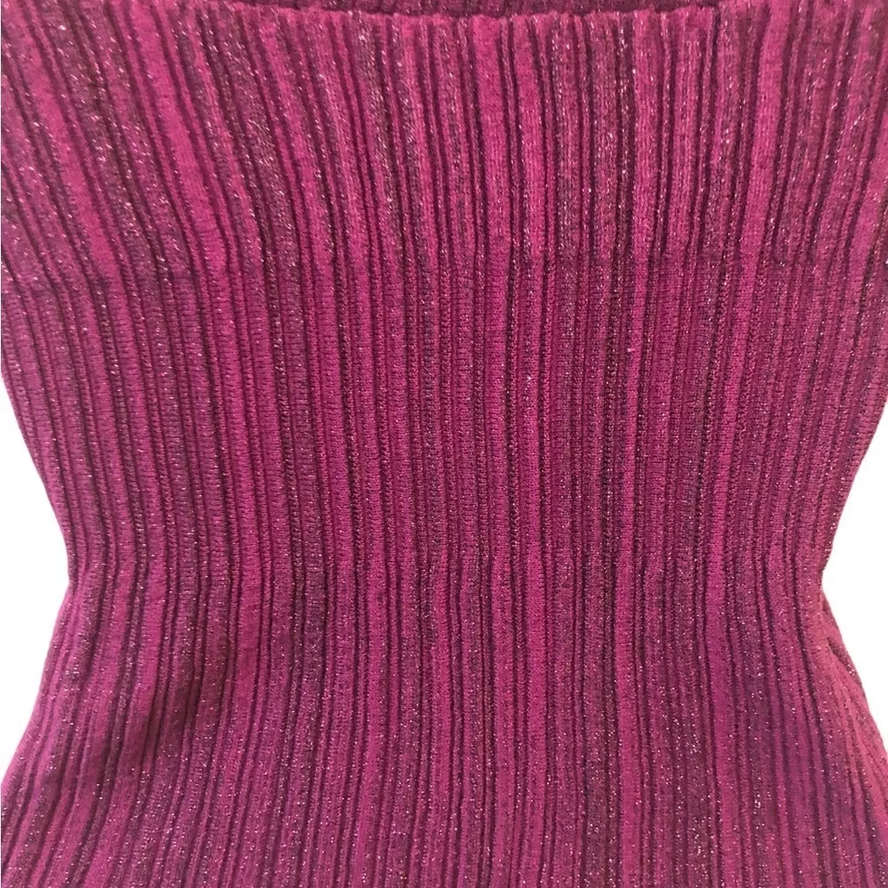 A/X  Knit Ribbed Crop TubeTop Sparkly Purple Size M Summer - Image 5