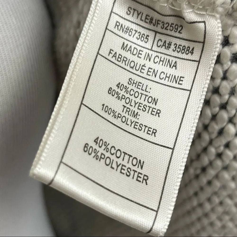 Jack By BB Dakota Tweed And Sherpa Style Open Cardigan Jacket Gray and White L - Image 8