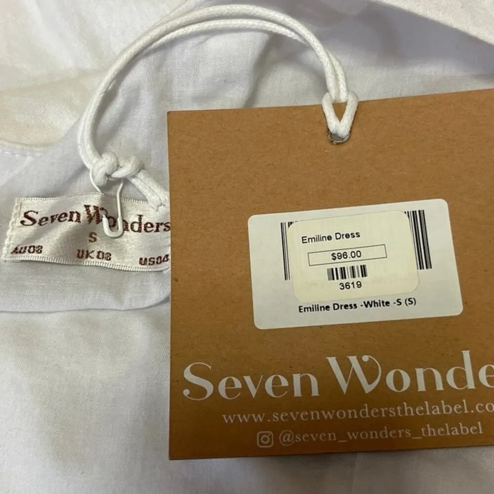 NEW Seven Wonders Emiline White One Shoulder Puff Sleeve Ruffle Mini Dress Sz 4 - Image 5
