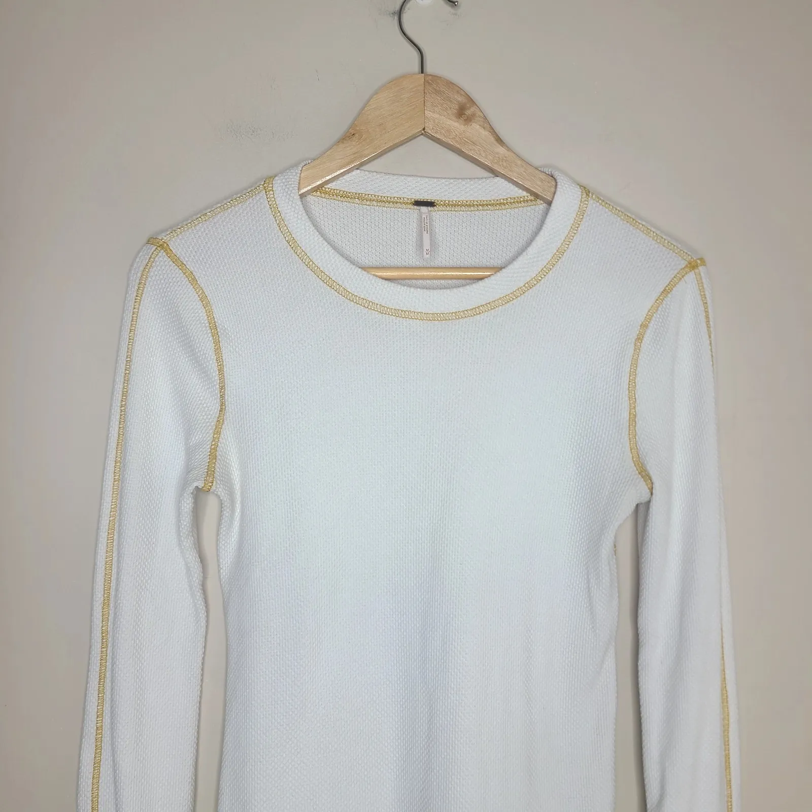 Free‎ People Zip To It Thermal White Fall Preppy Western Boho Rodeo Womens M - Image 2