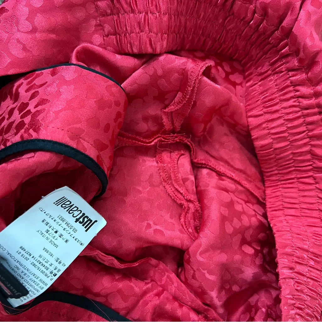 Just Cavalli  Vibrant Red Silk Pants - Image 11