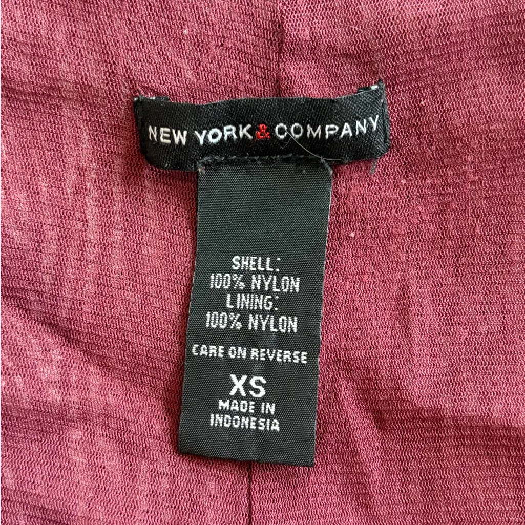 Y2K Twist Front Deep 2000s retro V Blouse Zebra Print Maroon Puff Sleeve Top xs Red - Image 2