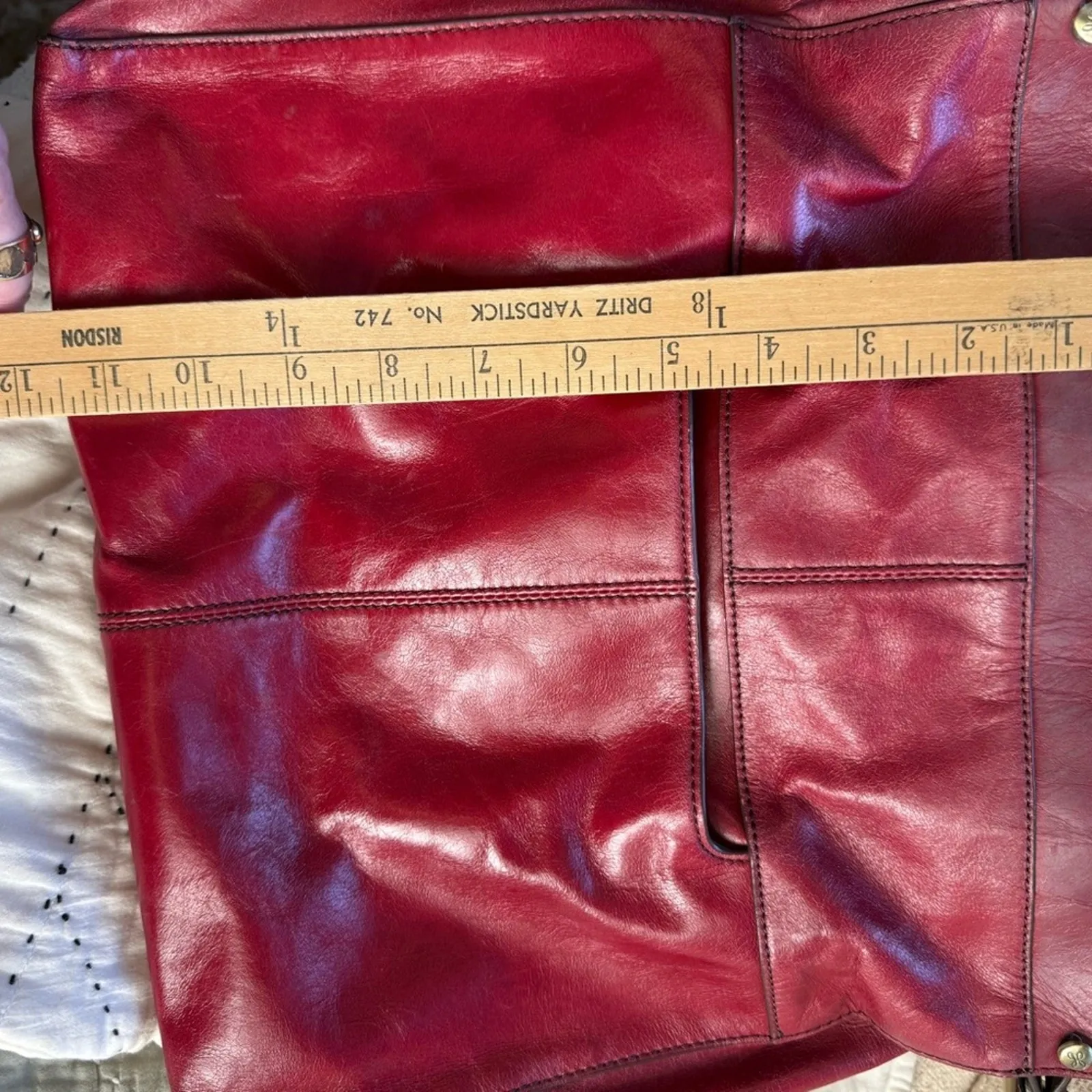 HOBO Rich Red Leather Shoulder Bag - Image 12