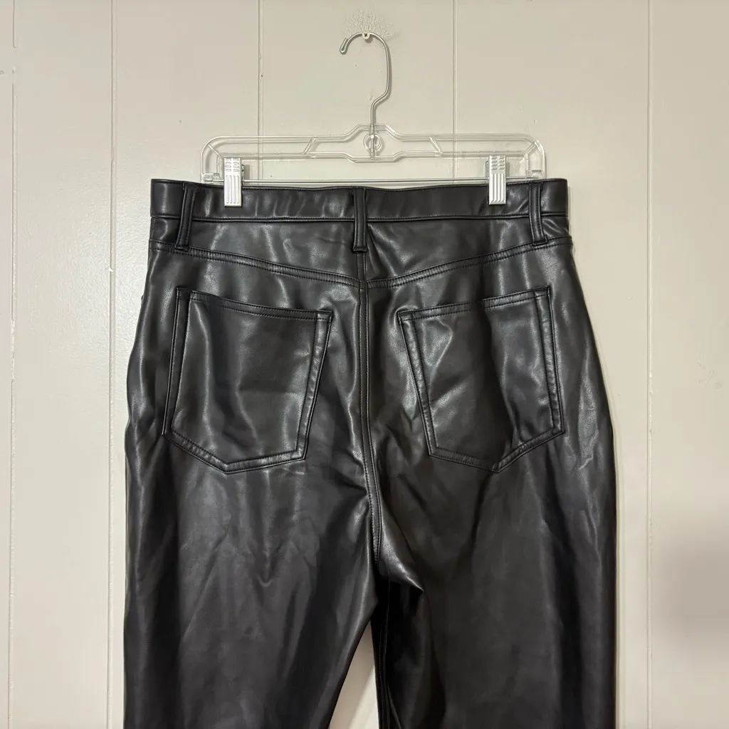 Abercrombie & Fitch 90’s Straight Faux Leather Pants Ultra High Rise Size  14 - Image 11
