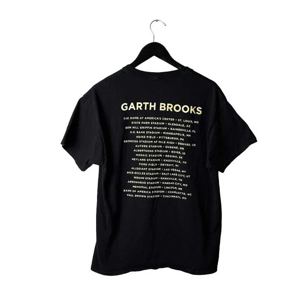 Garth Brooks Stadium Tour T Shirt Medium M Black Graphic Tee - Image 3
