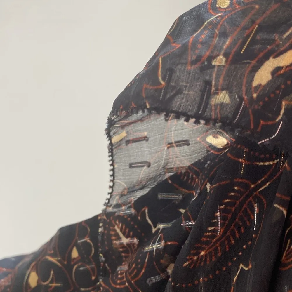 Ulla Johnson Zea Skirt in Jet Floral Vine Metallic Mini Skirt‎ Ruffle Size 2 - Image 12