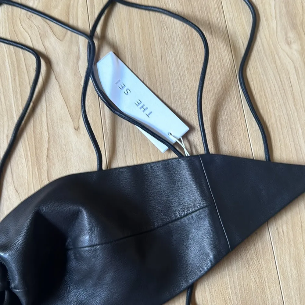 THE SEI Leather bra top Black Size 0 - Image 2