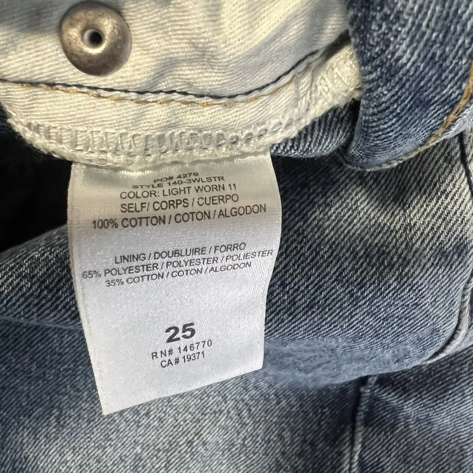 REDONE Sz 25 90s High Rise Loose Straight Leg in Light Worn Blue Distressed - Image 6