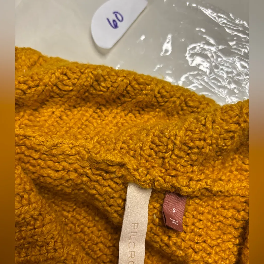 Anthropologie Pilcro Zamora Cowl Neck Sweater Size Small Mustard Yellow Gold - Image 6