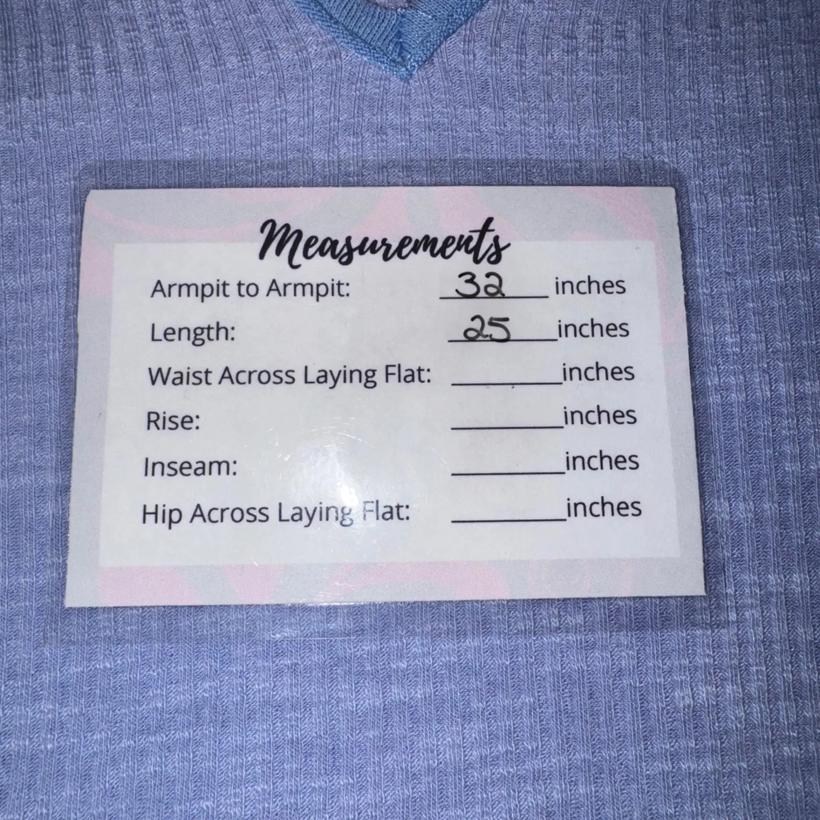 POL Clothing Blue Waffle Knit V Neck Pullover Top Size L FKT1058B - Image 7