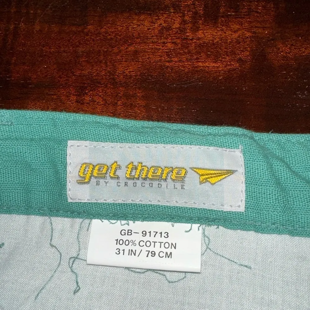 EUC Vintage 80’s Pleated High Rise Green Trousers W. side waist adjustable Sz31 Size 31 - Image 6