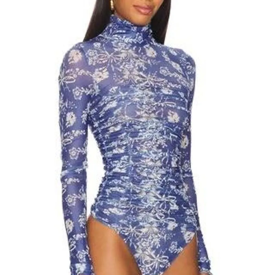 Free People Under It All Printed Body Bluebell Combo Size XS NWOT MSRP $68 - Image 3