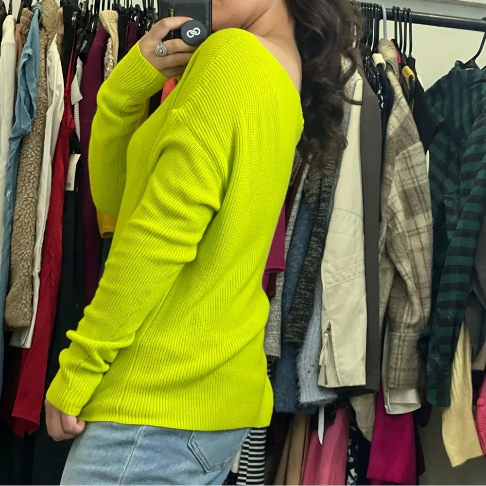 Lovers + Friends Neon Lime Green Over Sized Sweater - Image 4