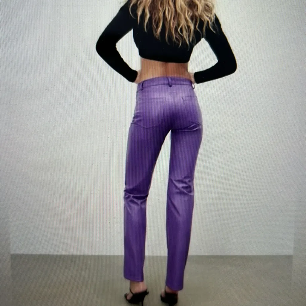 ZARA  Faux Leather Pants - Image 4