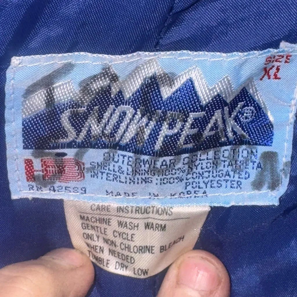 Vintage Snow Peak Blue Ski & Snowboard Bib Overalls Women's XL - Image 6