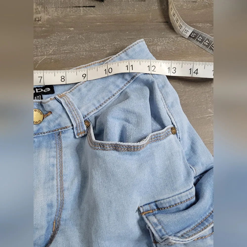 Bebe Y2K Light Blue Denim Women's Shorts Size 4 - Image 6