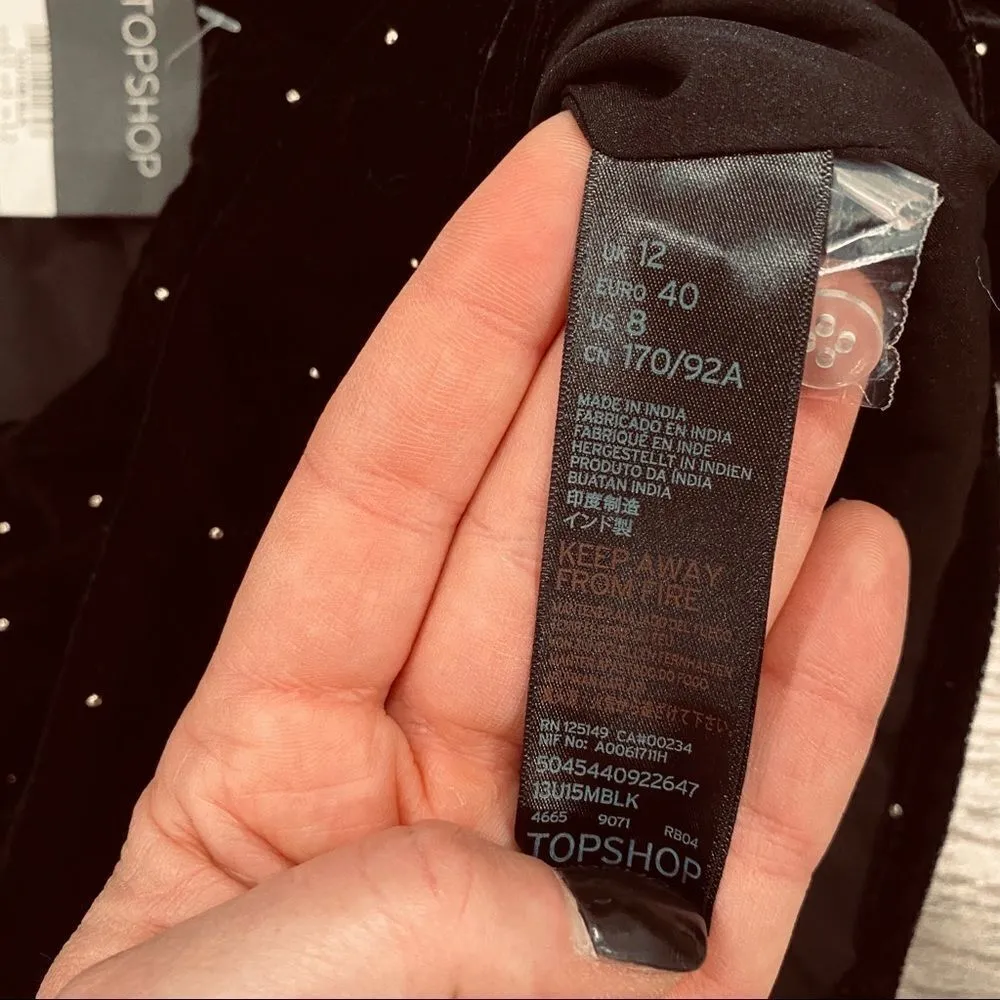 NWT Topshop Velvet Shirt Cocktail Party Event Evening‎ medium off shoulder - Image 12