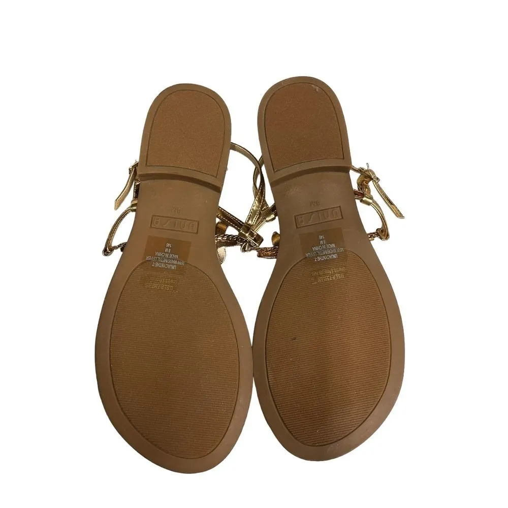 Unisa Women's Gold-Toned‎ Metal Starfish Sandals Size 8 Red Stone Beach Ocean - Image 11