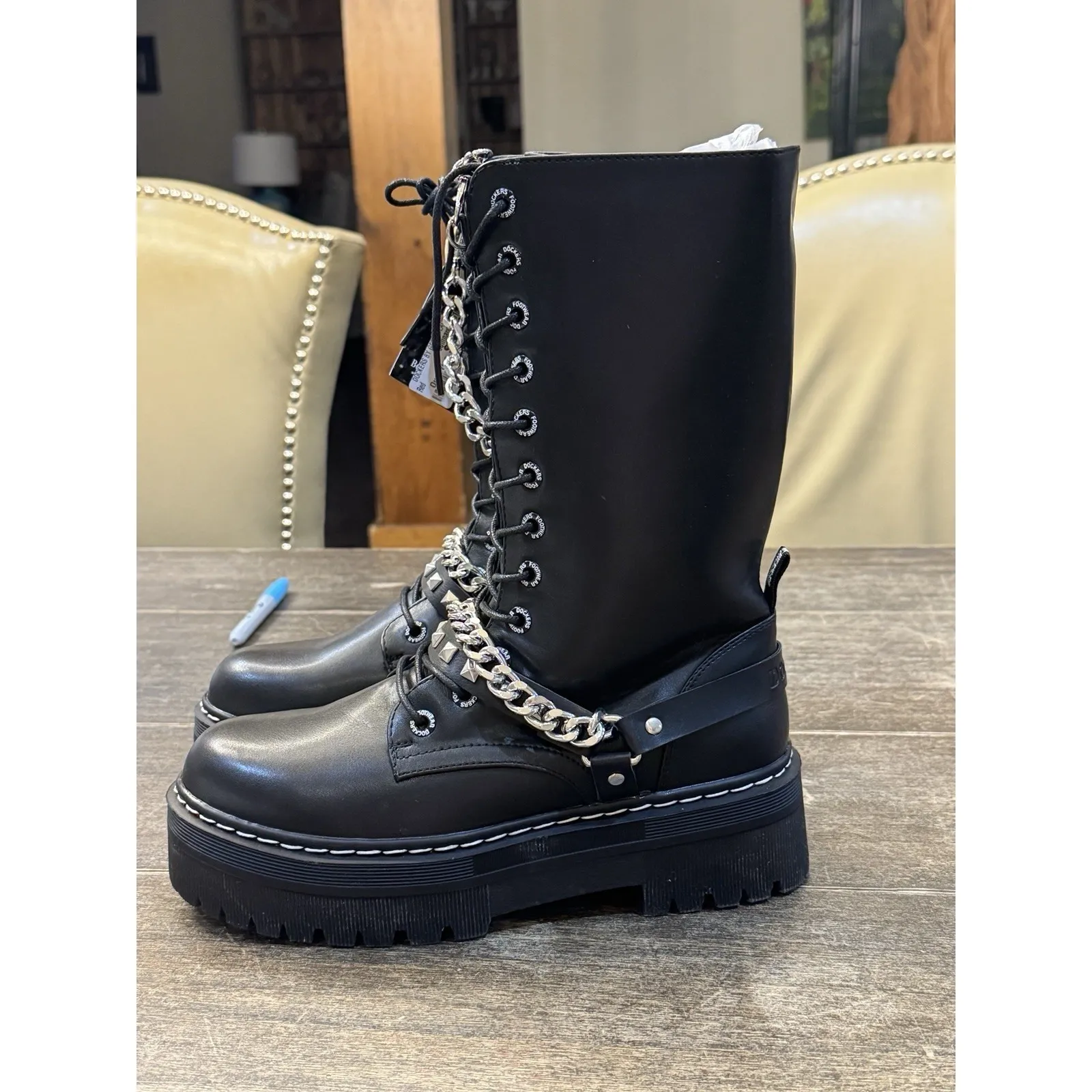 NEW Dockers by‎ Gerli Women's 45vl212 Mid Calf Boot Size 39 Moto Goth Grunge - Image 3